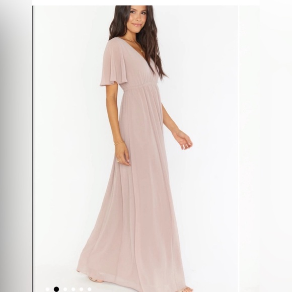 Show Me Your MuMu Emily Empire Maxi Dress, NWT, Soft Beige, XL - Picture 4 of 4